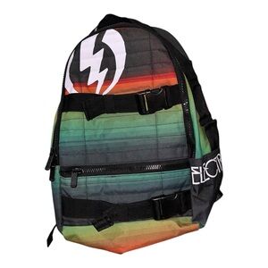 ELECTRIC VISUAL Striped Orange and Green Backpack Skate Skateboard Surf Shop